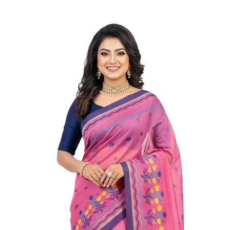 Blossom Pink Handloom Cota Silk Sharee