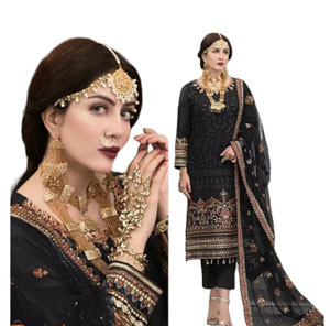 Pakistani Suits -Zahra Black Salwar Suits For Women