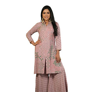 WOMEN ETHNIC 2PC SET - PEACH