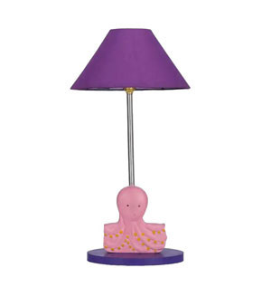 Lamp  -  Wooden Octopus Design Lamp with Shade