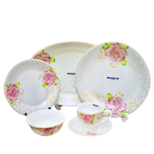 Dinner Set -  32 Pcs High Quality Pyrex Dinner Set with Golder Border RH2275