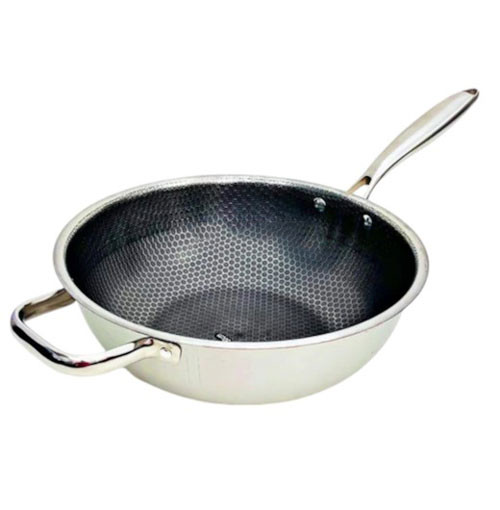 Frying Pans - 30cm Design Stainless Steel Non-Stick Wok Frying Pan