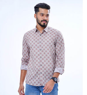 Colorful Confidence: Long Sleeve Casual Shirt in Multi-Color Cotton - Make a Statement in Every Hue