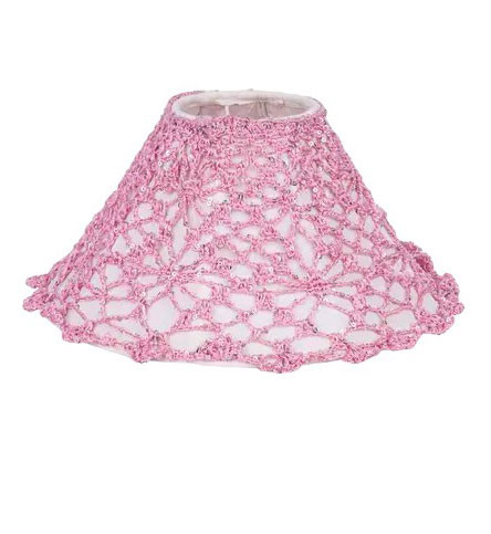 Lamp  -  White/Pink Cotton Lamp Shade