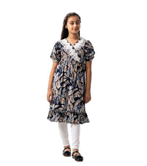 Blue All-Over Printed Frock