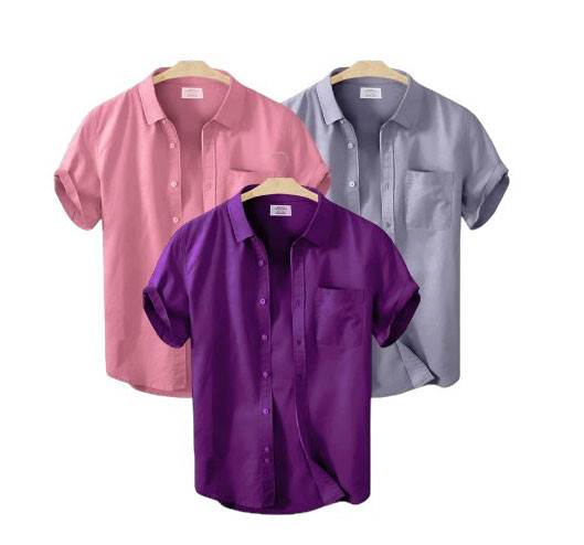 Half Sleeve Solid ColourTripple shirts For Men