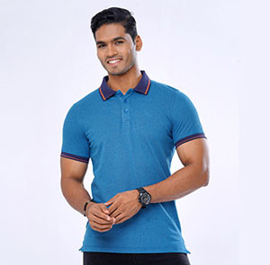 Classic Cool in Blue Hues: Elevate Your Look with a Short Sleeve Polo Shirt - Comfort and Fashion Unite in Every Stitch