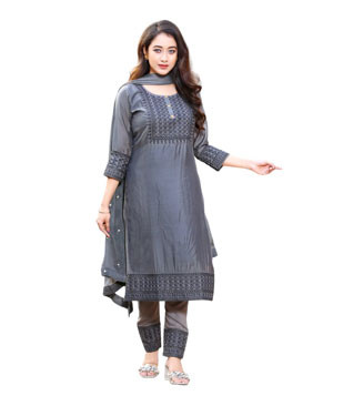 Elegant Embroidered Silk Shalwar Kameez For Women