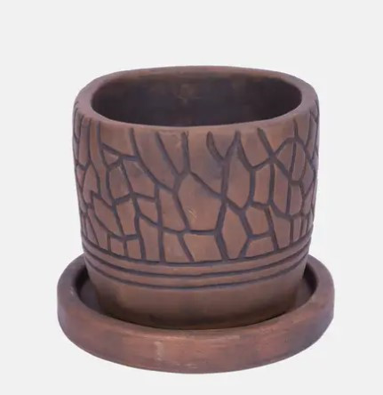 Pottery Showpiece  -  Clay Tub With Plate