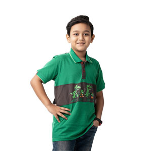 Kids Polo Shirt  -  Green Short Sleeve Polo-Shirt
