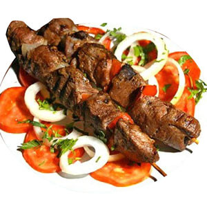 Middle Eastern Food:  Beef Shish From - "Turkish Kabab"