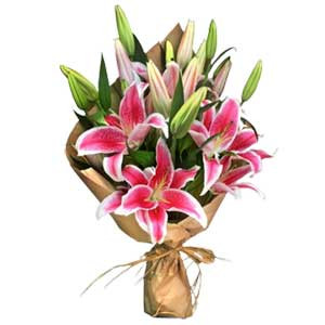 Pretty in Pink: Imported Lily Bouquet