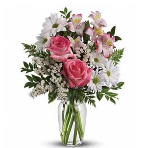 Artistic Elegance: Imported Mixed Flowers With Vase