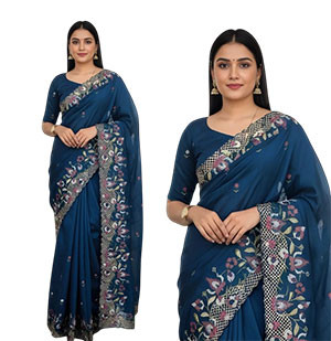 Premium embroidered silk sharee-2