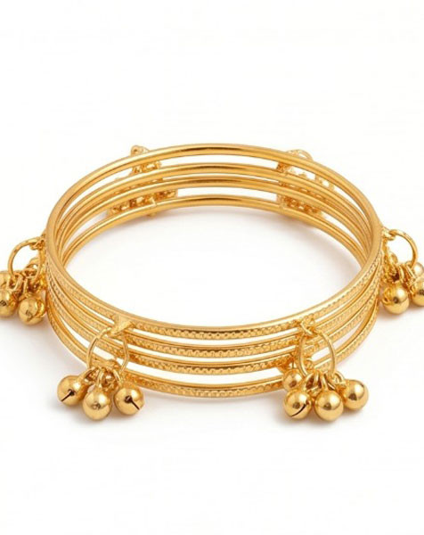 Kashmiri Golden Ghungroo Churi  - 4 Pcs