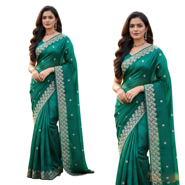 Premium embroidered silk sharee-08