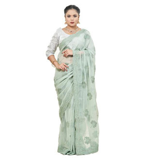 Shimmer Georgette Embroidered Saree