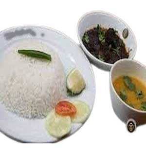 Plain Rice with Beef Kala Bhuna & Plain Dal from Mejban Bari Restaurant Khulna