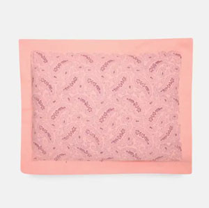 Pink Printed Cotton Pillow Cover