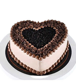 Indulgent Heart Shaped Chocolate Cake