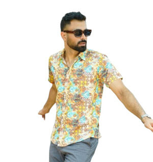 Half Sleeve Shirt - Multi colour cotton printed half sleeve Shirt