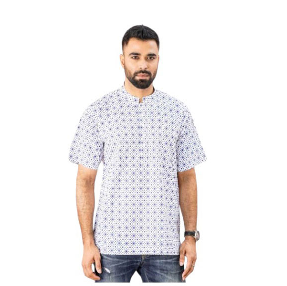 White cotton printed Fatua For Men
