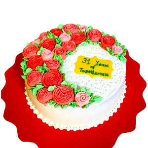Celebrate Sweet Moments: Irresistible 3 LB Vanilla Round Shape Decorated Cake - A Symphony of Flavor and Elegance