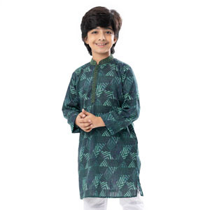 Kids Boy Green Cotton Panjabi
