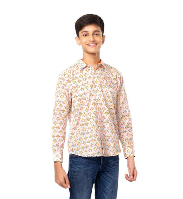 Boy Kids - Multicolour Printed Cotton Shirt