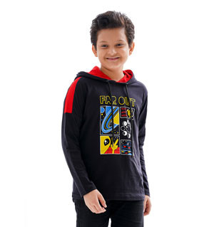Kids Boy -  Black Long Sleeve Hoodie