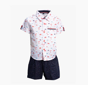 Baby Boys -  White Cotton Shirt Pant Set