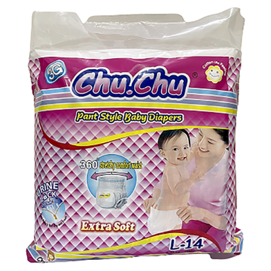 Chu.Chu Pants Style Diapers - 14 Pieces (L)