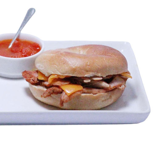 4C Sandwich on a Bagel From NORTH END Coffee Roasters