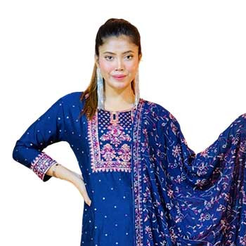 Shalwar Kameez - Stunning embroidery, premium Georgette 3-Piece-01