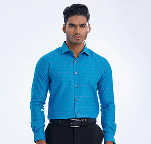 Sophisticated in Blue: Long Sleeve Business Formal Shirt - A Staple for Professional Success with Timeless Style