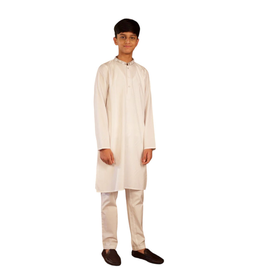 Kids Panjabi -  Boy's White Panjabi