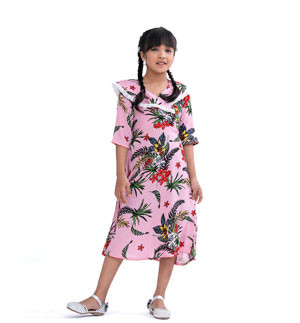 Pink all-over printed Frock