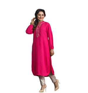 ETHNIC FUSION KURTI-ORANGE