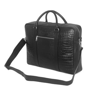 Crocodile Print Leather Briefcase Bag For Men