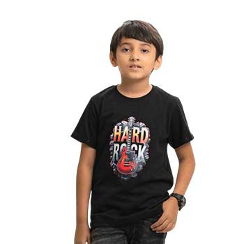 Kids T-shirt - Black Cotton Short Sleeve T-shirt