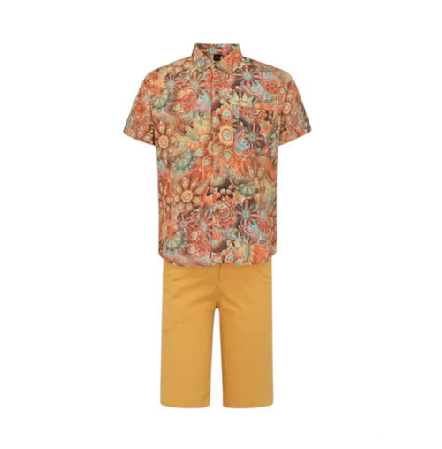 Toddler Boy - Multicolour Printed Viscose Shirt Pant Set