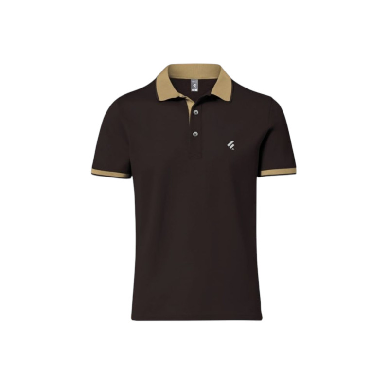 Single Jersey Knitted Cotton Polo - Chocolate