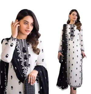 Pakistani Suits - White Luxury Asim Jofa Suits For Women