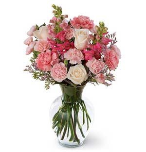 Floral Fusion: Mixed Flowers in Vase