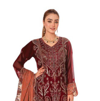 Pakistani Suits - Maah Rang By Bin Hameed Luxury Chiffon Semi Stitched 3pc
