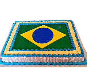 Brazil Flag Vanilla Square Cake From Yummy Yummy