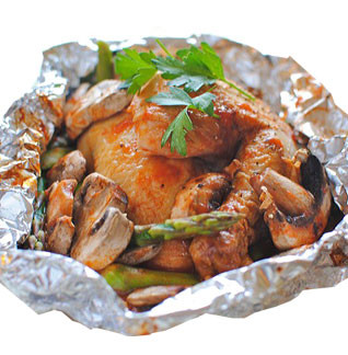 Chinese Food:  Chicken in Foil Papery -"Kabab Palace"