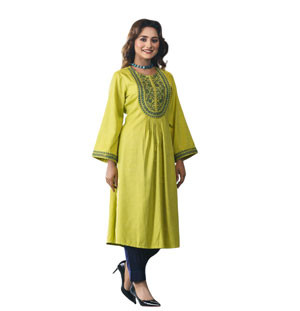 ETHNIC AVERAGE KURTI-GREEN