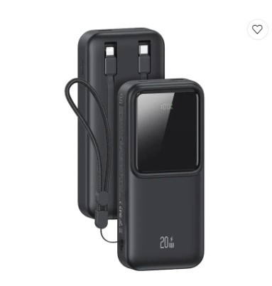 USAMS US-CD212 20000mah PD 20W+QC3.0 Dual-Port Digital Display Fast Charging Power Bank