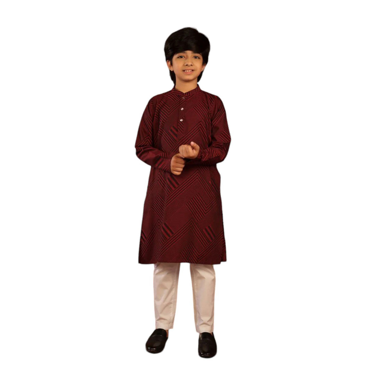 Kids Panjabi - Boy's Maroon Panjabi